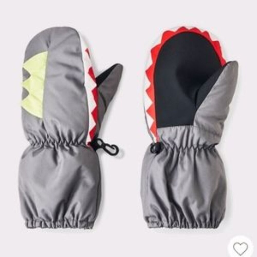 Cat & Jack Gray Shark Mittens 12-24 Months 3M Thinsulate Insulation New